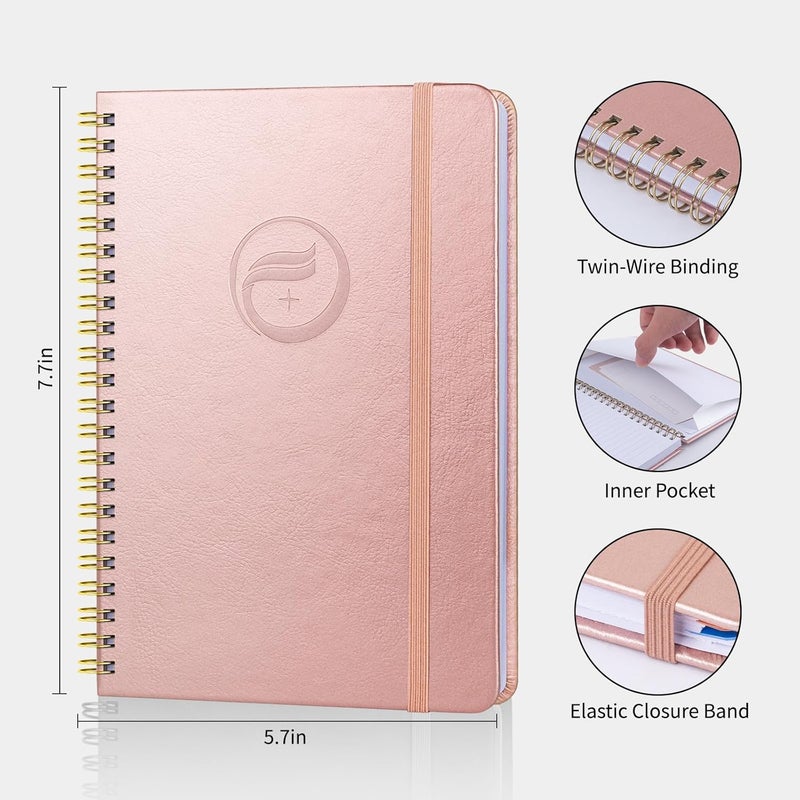 Blugool Address Book with Alphabetical Tabs-Address and Password Book for Seniors - Hardcover Spiral Bound Phone Book- Record Contacts, Website Login Passwords, Special Days -5.7" x 7.7", Rose Gold - Image 3